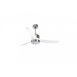 Modulo Regular Exterior - un ventilateur pour extérieur IP44, DC 127 cm Chrome pales abs blanc Lumière dimmable 20 à 30 m²