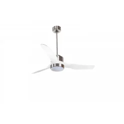 Modulo Regular Exterior - un ventilateur pour extérieur IP44, DC 127 cm Chrome pales abs blanc Lumière dimmable 20 à 30 m²