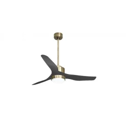 Modulo Regular Exterior - un ventilateur pour extérieur IP44, DC 127 cm Laiton pales abs noir Lumière dimmable 20 à 30 m²
