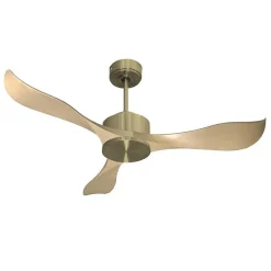 Modulo Regular Exterior - un ventilateur pour extérieur IP44, DC 132 cm Laiton pales abs marron clair sans Lumière 20 à 30 m²