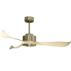 Modulo Regular Exterior - un ventilateur pour extérieur IP44, DC 132 cm Laiton pales abs marron clair sans Lumière 20 à 30 m²