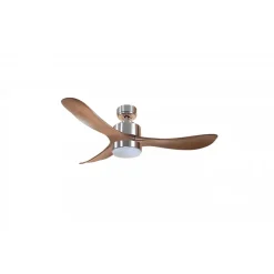 Modulo Regular Exterior - un ventilateur pour extérieur IP44, DC 132 cm Chrome pales abs marron Lumière dimmable 20 à 35 m²