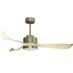 Modulo Regular Exterior - un ventilateur pour extérieur IP44, DC 132 cm Laiton pales abs marron Lumière dimmable 20 à 30 m²
