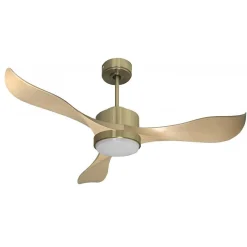 Modulo Regular Exterior - un ventilateur pour extérieur IP44, DC 132 cm Laiton pales abs marron Lumière dimmable 20 à 30 m²