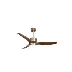 Modulo Regular Exterior - un ventilateur pour extérieur IP44, DC 127 cm Laiton pales abs marron Lumière dimmable 20 à 30 m²