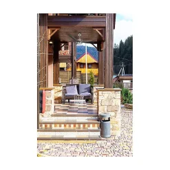 Modulo Regular Exterior - un ventilateur pour extérieur IP44, DC 132 cm Chrome pales abs noir Lumière dimmable 20 à 35 m²