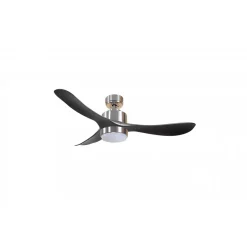 Modulo Regular Exterior - un ventilateur pour extérieur IP44, DC 132 cm Chrome pales abs noir Lumière dimmable 20 à 35 m²