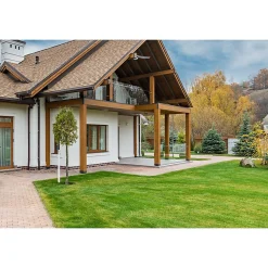 Modulo Regular Exterior - un ventilateur pour extérieur IP44, DC 127 cm Laiton pales abs blanc Lumière dimmable 20 à 30 m²