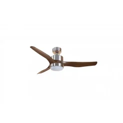Modulo Regular Exterior - un ventilateur pour extérieur IP44, DC 127 cm Chrome pales abs marron Lumière dimmable 20 à 30 m²