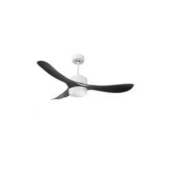 Modulo Regular Exterior - un ventilateur pour extérieur IP44, DC 132 cm Blanc pales abs noir Lumière dimmable 20 à 35 m²