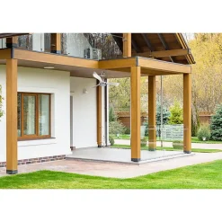 Modulo Regular Exterior - un ventilateur pour extérieur IP44, DC 132 cm Chrome pales abs blanc Lumière dimmable 20 à 30 m²