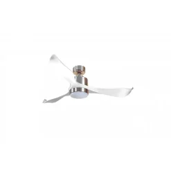 Modulo Regular Exterior - un ventilateur pour extérieur IP44, DC 132 cm Chrome pales abs blanc Lumière dimmable 20 à 30 m²