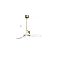 Modulo Regular Exterior - un ventilateur pour extérieur IP44, DC 106 cm Laiton pales abs blanc Lumière dimmable 10 à 20 m²