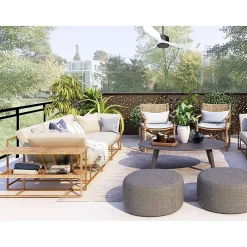 Modulo Regular Exterior - un ventilateur pour extérieur IP44, DC 132 cm Gris basalte pales abs blanc sans Lumière 20 à 30 m²