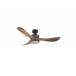Modulo Regular Exterior-un ventilateur pour extérieur IP44, DC 132 cm Gris basalte pales abs marron Lumière dimmable 20 à 35 m²