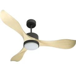 Modulo Regular Exterior-un ventilateur pour extérieur IP44 DC 132 cm Gris basalte pales abs marron Lumière dimmable 20 à 30 m²
