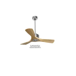 Modulo Regular Ring - Super destratificateur et ventilateur DC 106 cm chrome pales bois clair sans Lumière 15 à 20 m²