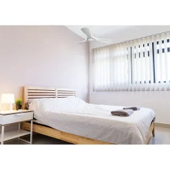 Modulo Regular Ring - Super destratificateur et ventilateur DC 106 cm blanc pales bois blanc sans Lumière 15 à 20 m²