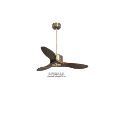 Modulo Regular Ring - Super destratificateur et ventilateur DC 106 cm laiton pales bois sombre sans Lumière 15 à 20 m²