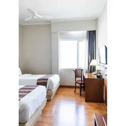 Modulo Regular Ring - Super destratificateur et ventilateur DC 106 cm blanc pales bois blanc sans Lumière 15 à 20 m²