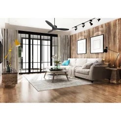 Modulo Regular Ring - Super destratificateur et ventilateur DC 132 cm Gris basalte pales bois noir sans Lumière 25 à 40 m²