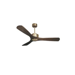 Modulo Regular Ring - Super destratificateur et ventilateur DC 132 cm Laiton pales bois sombre sans Lumière 25 à 40 m²