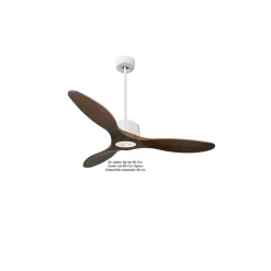 Modulo Regular Ring - Super destratificateur et ventilateur DC 132 cm Blanc pales bois sombre sans Lumière 25 à 40 m²