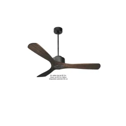 Modulo Regular Ring - Super destratificateur et ventilateur DC 132 cm Gris basalte pales bois sombre sans Lumière 25 à 40 m²