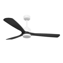 Modulo Slim - Super destratificateur et ventilateur DC 166 cm blanc pales bois noir idéal 30 à 60 m²