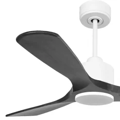 Modulo Slim - Super destratificateur et ventilateur DC 132 cm blanc pales bois noir idéal 26 à 40 m²