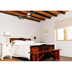 Modulo Slim Ring - Super destratificateur et ventilateur DC 106 cm blanc pales bois sombre idéal 10 à 20 m²