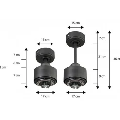 Modulo Slim Ring - Super destratificateur et ventilateur DC 132 cm noir pales bois clair idéal 26 à 40 m²