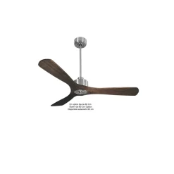 Modulo Slim Ring - Super destratificateur et ventilateur DC 132 cm chrome pales bois sombre idéal 26 à 40 m²