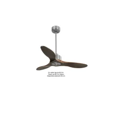 Modulo Slim Ring - Super destratificateur et ventilateur DC 106 cm chrome pales bois sombre idéal 10 à 20 m²