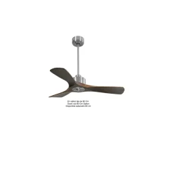 Modulo Slim Ring - Super destratificateur et ventilateur DC 106 cm chrome pales bois sombre idéal 10 à 20 m²