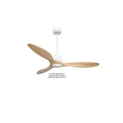 Modulo Slim Ring - Super destratificateur et ventilateur DC 132 cm blanc pales bois clair idéal 26 à 40 m²