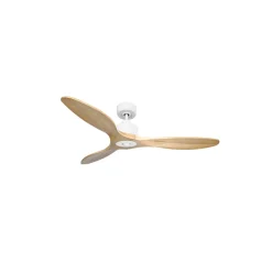 Modulo Slim Ring - Super destratificateur et ventilateur DC 132 cm blanc pales bois clair idéal 26 à 40 m²