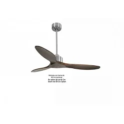 Modulo Slim de Klassfan - Ventilateur de plafond et destratificateur moteur DC chrome et pales bois sombre 25 à 40 m²