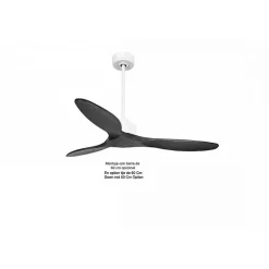 Modulo Slim de Klassfan - Ventilateur de plafond et destratificateur moteur DC blanc et pales bois noir 25 à 40 m²