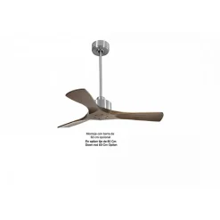 Modulo Slim de Klassfan - Ventilateur de plafond et destratificateur moteur DC chrome et pales bois sombre 10 à 20 m²