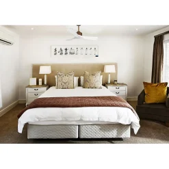 Modulo Slim de Klassfan - Ventilateur de plafond et destratificateur moteur DC marron et pales bois blanc 10 à 20 m²