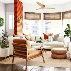 Modulo Slim de Klassfan - Ventilateur de plafond et destratificateur moteur DC marron et pales bois clair 25 à 40 m²