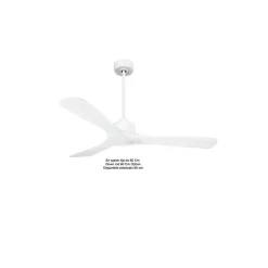 Modulo Slim de Klassfan - Ventilateur de plafond et destratificateur moteur DC blanc et pales bois blanc 25 à 40 m²