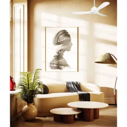 Modulo Slim de Klassfan - Ventilateur de plafond et destratificateur moteur DC blanc et pales bois blanc 25 à 40 m²