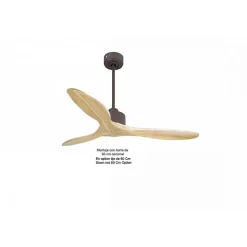 Modulo Slim de Klassfan - Ventilateur de plafond et destratificateur moteur DC chocolat et pales bois clair 25 à 40 m²