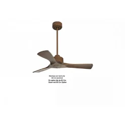 Modulo Slim de Klassfan - Ventilateur de plafond et destratificateur moteur DC marron et pales bois sombre 10 à 20 m²