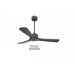 Modulo Slim de Klassfan - Ventilateur de plafond et destratificateur moteur DC chocolat et pales bois noir 25 à 40 m²