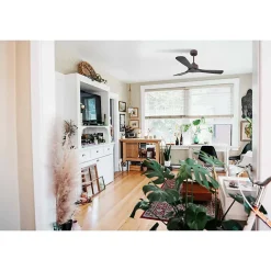 Modulo Slim de Klassfan - Ventilateur de plafond et destratificateur moteur DC chocolat et pales bois noir 25 à 40 m²