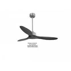Modulo Slim de Klassfan - Ventilateur de plafond et destratificateur moteur DC chrome et pales bois noir 25 à 40 m²