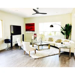 Modulo Slim de Klassfan - Ventilateur de plafond et destratificateur moteur DC chrome et pales bois noir 25 à 40 m²